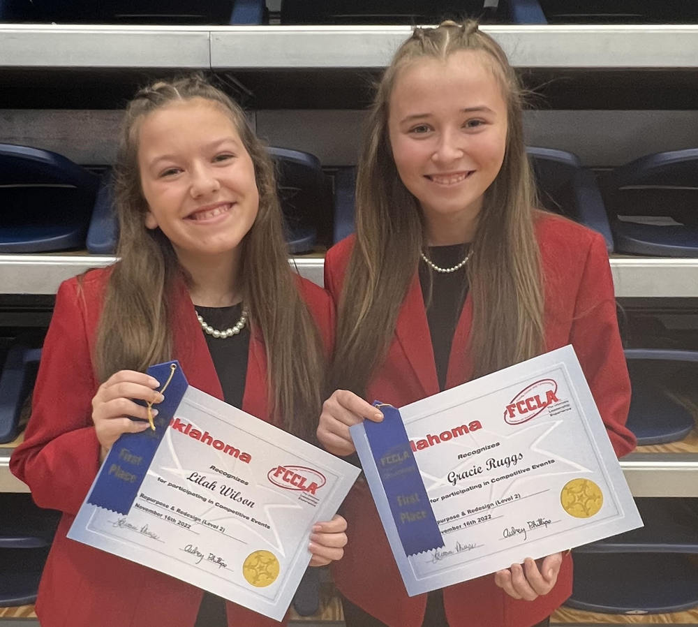 Gracie Ruggs and Lilah Wilson  Win 1st Place in FCCLA STAR Events!